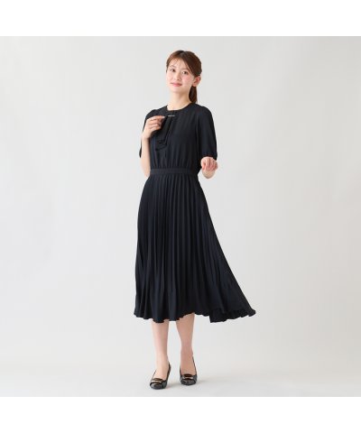 ローズティアラ RoseTiara ボウタイ付き ジョーゼットマキシワンピース