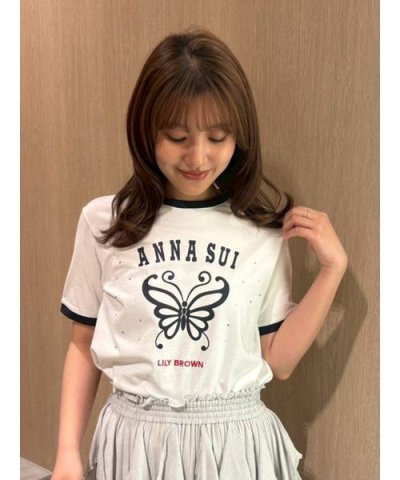 【LILY BROWN×ANNA SUI】バタフライリンガーストーンTシャツ