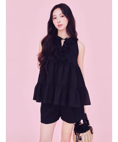【WEB限定カラー】ラッフルフリルネックブラウス