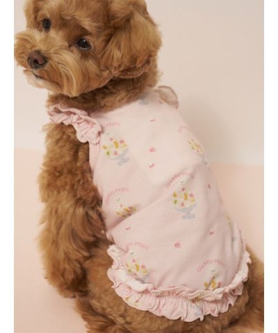【CAT&DOG】【接触冷感】シロクマひんやりスイーツ柄 Coolingフリルプ