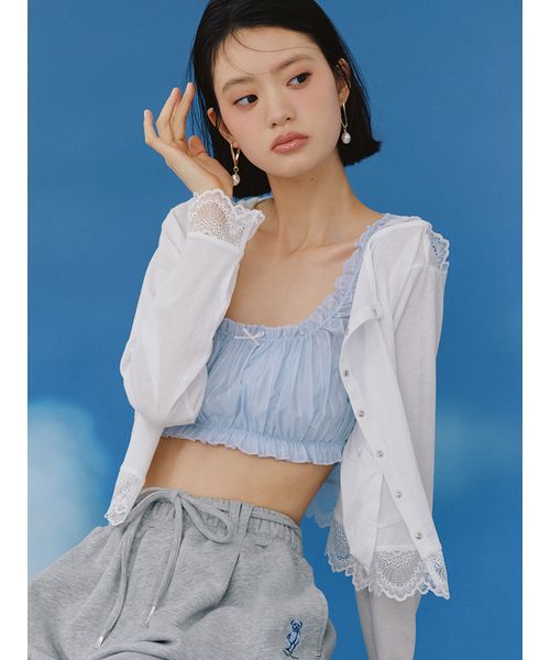 UVカット/接触冷感】レースフーディトップス(508790612)｜阪急百貨店