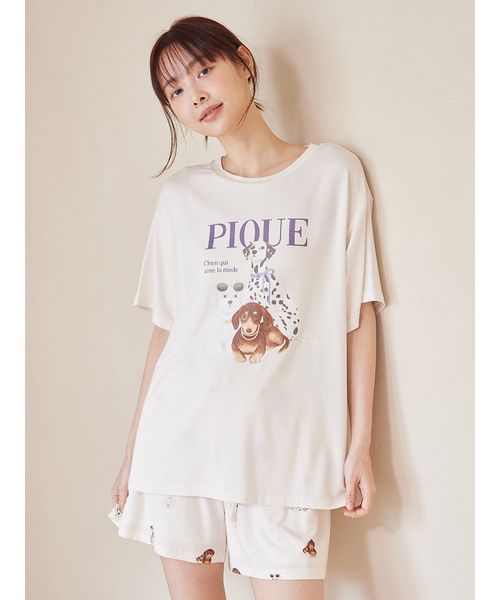 接触冷感】サマーモチーフ4柄Tシャツ&ショートパンツセット(508808420