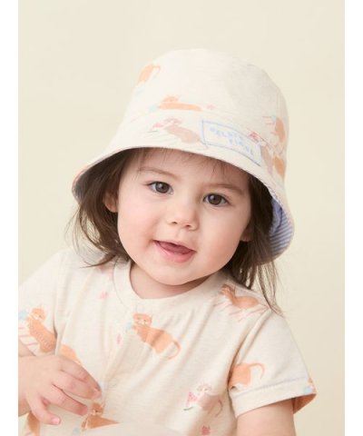 【KIDS】シーサイドキャット柄キャップ