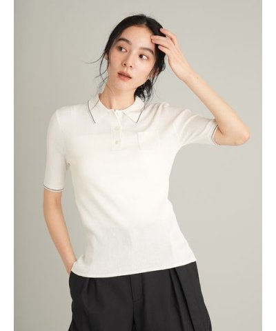 【WEB限定カラー】【ウォッシャブル】シアーリブポロニット