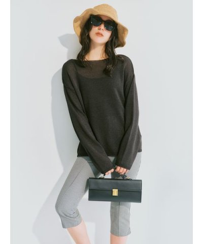 【WEB限定カラー】【ウォッシャブル】前後2wayリネン混メッシュニット