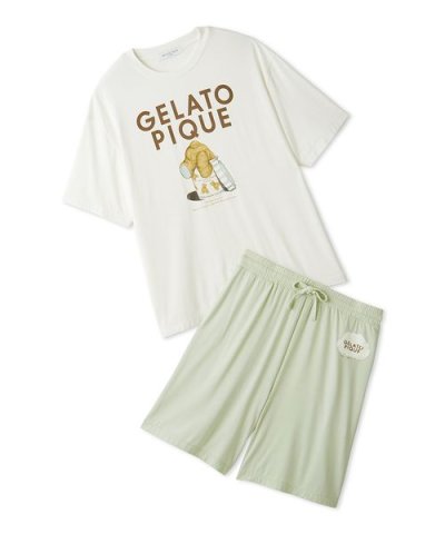 【ONLINE限定】【HOMME】【接触冷感】レーヨンジェラートベアプリントTシ
