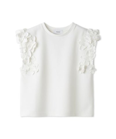 フラワーモチーフＴシャツ/接触冷感
