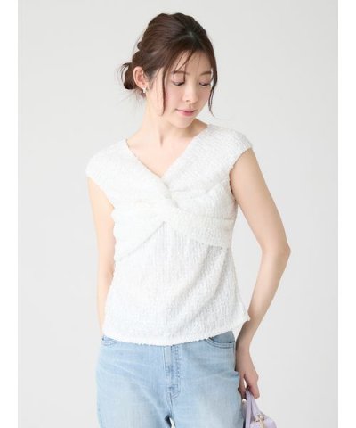 【洗える】ツイストオフショルレーストップス
