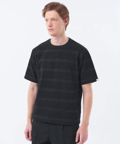 クルーネックTシャツ ポップコーンシャドーボーダー