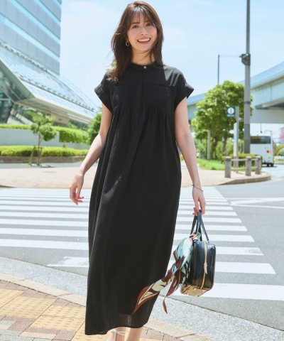 ウォッシュドシアーボイル ピンタック ワンピース