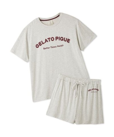 【接触冷感】カジュアルレーヨンロゴTシャツ&ショートパンツセット