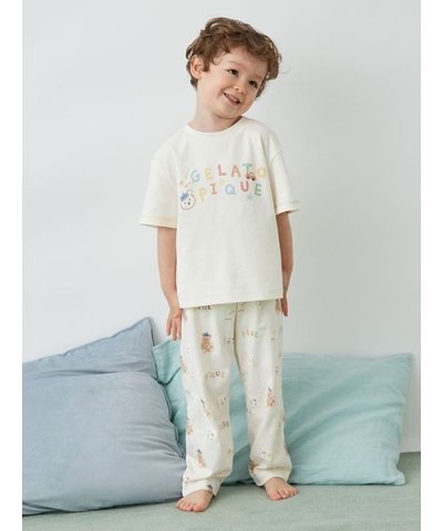 【KIDS】ドローイングベア柄ロングパンツ