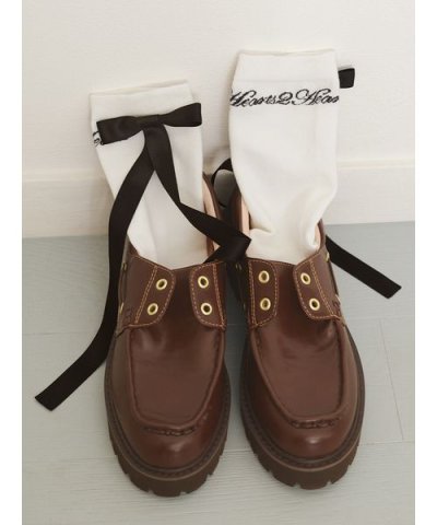 【LILY BROWN×Hearts2Hearts】リボンロゴハイソックス