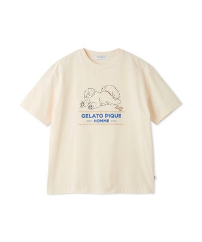 【HOMME】【接触冷感】モーニングドッグプリントTシャツ