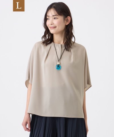 【L】【ウォッシャブル】強撚バラシャブラウス