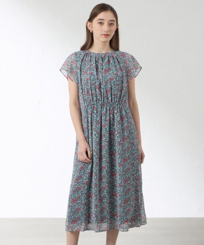 グリーンボタニカル シフォンワンピース