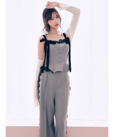 【セットアップ対応】シンプルタックレーストリムパンツ