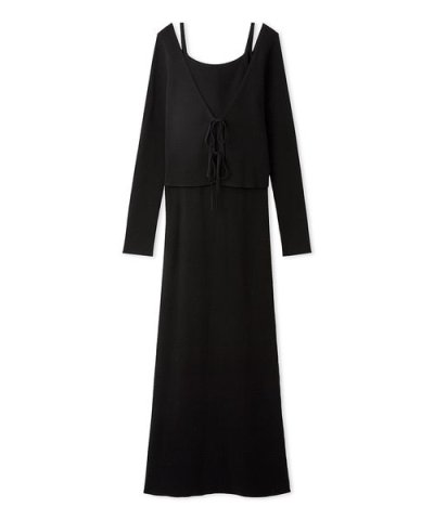2wayカーデセットカップインニットワンピース