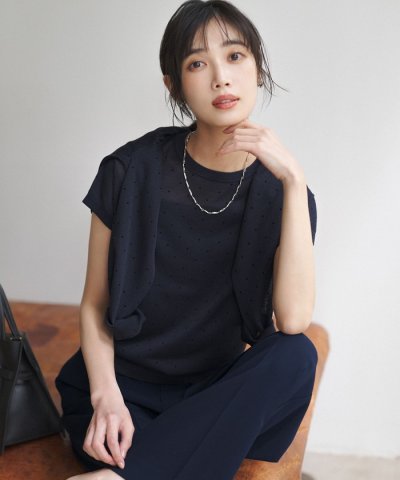 【WEB&一部店舗限定カラーあり】シアードット フレンチスリーブ ニット
