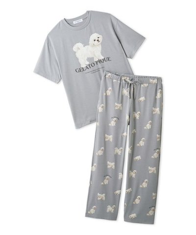 【ONLINE限定】【HOMME】お散歩ドッグワンポイントTシャツ&ロングパンツ