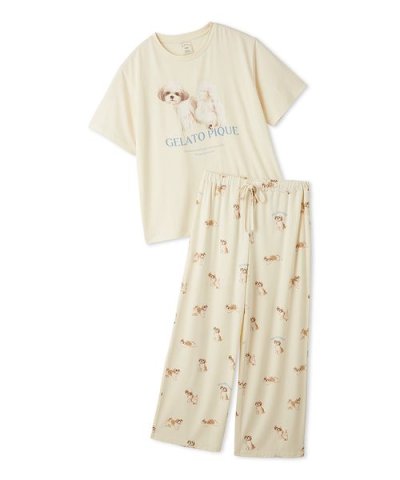 【ONLINE限定】【接触冷感】【UVカット】お散歩ドッグワンポイントTシャツ&