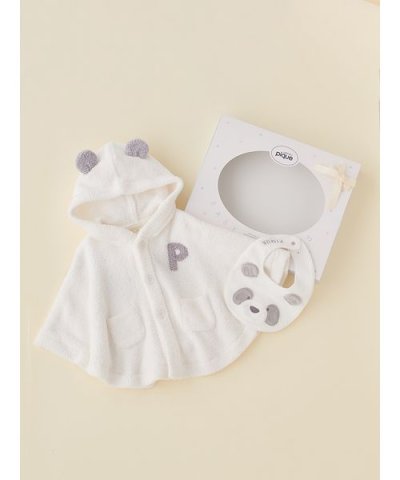 【ラッピング済み】【BABY】パウダーアニマルポンチョ&スタイセット BOX付き