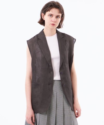 【UPTON GILET（アップトン ジレ）】リネンメッシュ
