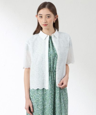 フローラルスカラップ シャツブラウス
