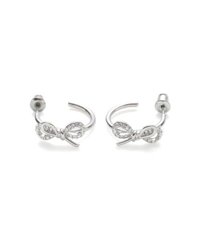 リボンビジューフープピアス