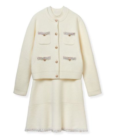トリムミニニットワンピースセット