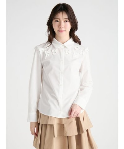 フローラルビジューデコレートシャツ