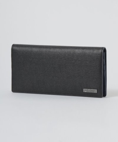 バイカラークレストブリッジチェックロングウォレット
