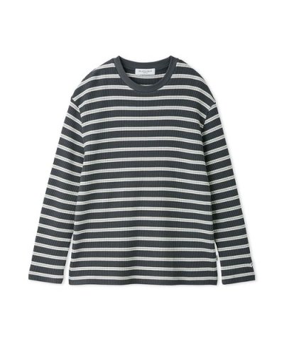 【HOMME】ワッフルボーダーロンT