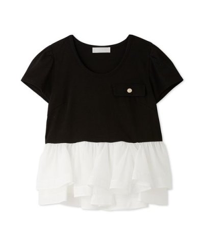 トリムポケットペプラムTシャツ