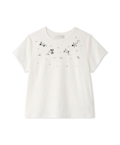 フラワービジューTシャツ