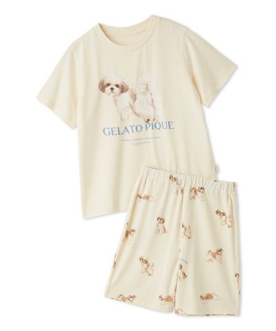 【JUNIOR】【接触冷感】【UVカット】お散歩ドッグワンポイントTシャツ&ショ