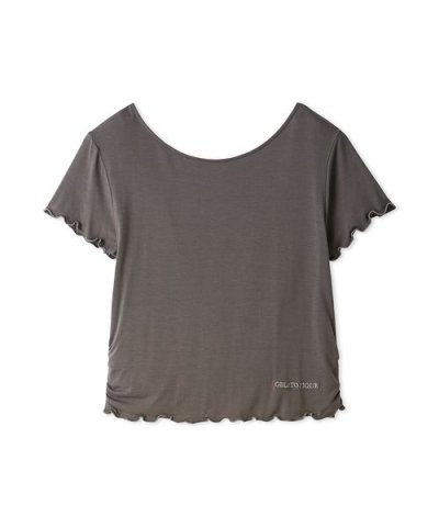 【接触冷感】レーヨンギャザーTシャツ