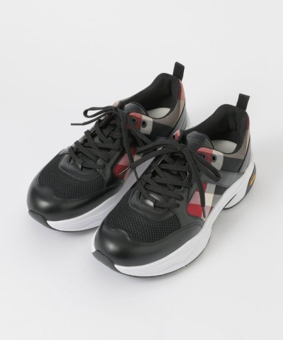 【BLACK.lab】レッドクレストブリッジチェックコンビビブラムスニーカー
