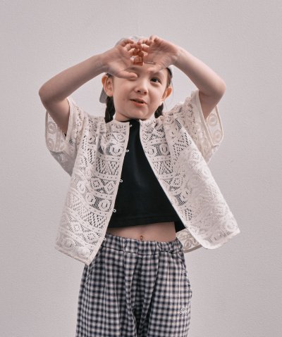 グルーヴィーカラーズ GROOVY COLORS Lace Wide Shirt