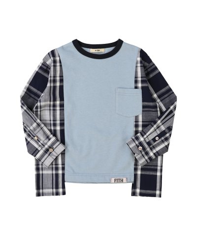 フィス FITH Cotton Jersey x Plaid L/S Shirt