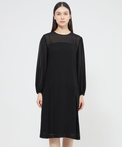クレープジョーゼット ストレートラインドレス