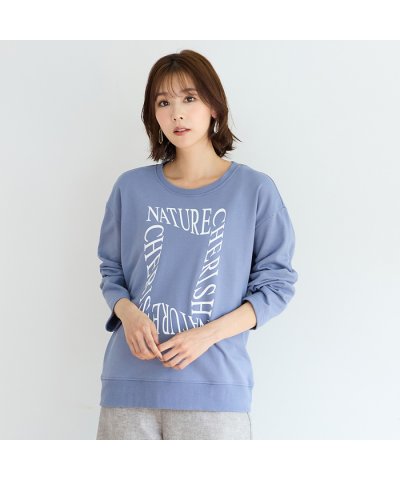 ピサーノ PISANO 【手洗いOK】メッセージプリント・クルーネックスウェット