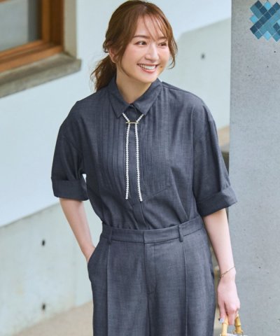 デニムライクキュプラミックス ブザムデザイン ブラウス