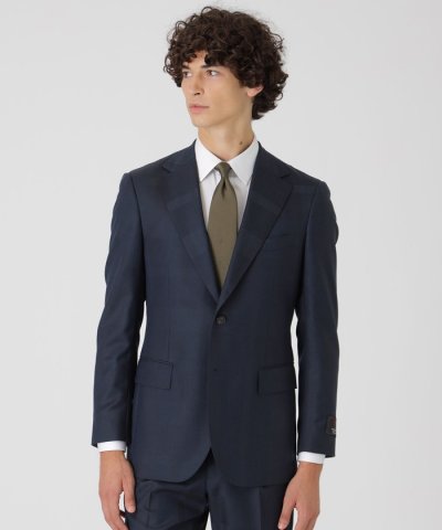 MIYUKIプルシャンブルーTOPシャドークレストブリッジチェックスーツ