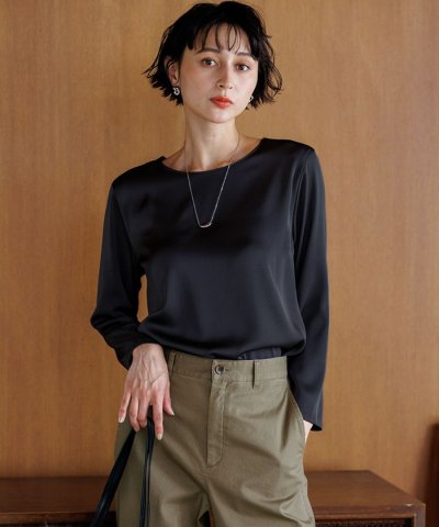 サテン ロングスリーブ Tシャツ