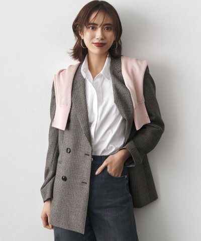 BALLIクラシックウールクロス チェック柄 ダブルジャケット