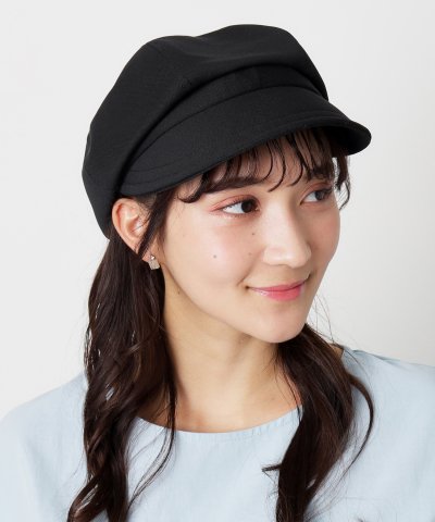 【日本製 洗える】キャスケット 帽子 ロゴチャーム付き UV サイズ調整可