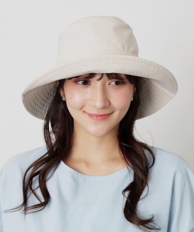 【洗える 遮光 抗菌】サファリハット 帽子 ロゴプレート付き UV サイズ調整可