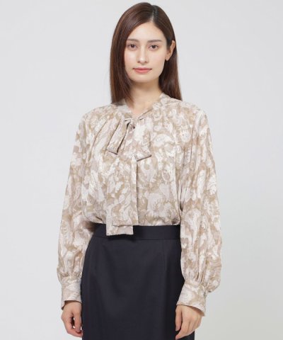 【ウォッシャブル】シフォンカットペイズリー　ブラウス
