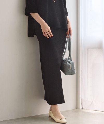 【SLOW/一部店舗限定】マットベロア ニット スカート